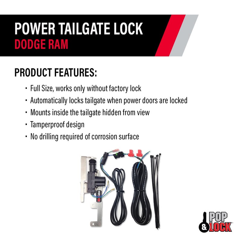 Pop & Lock PL8340 Power Tailgate Lock for Dodge Ram Models 1500, 2500, and 3500 - Image 3